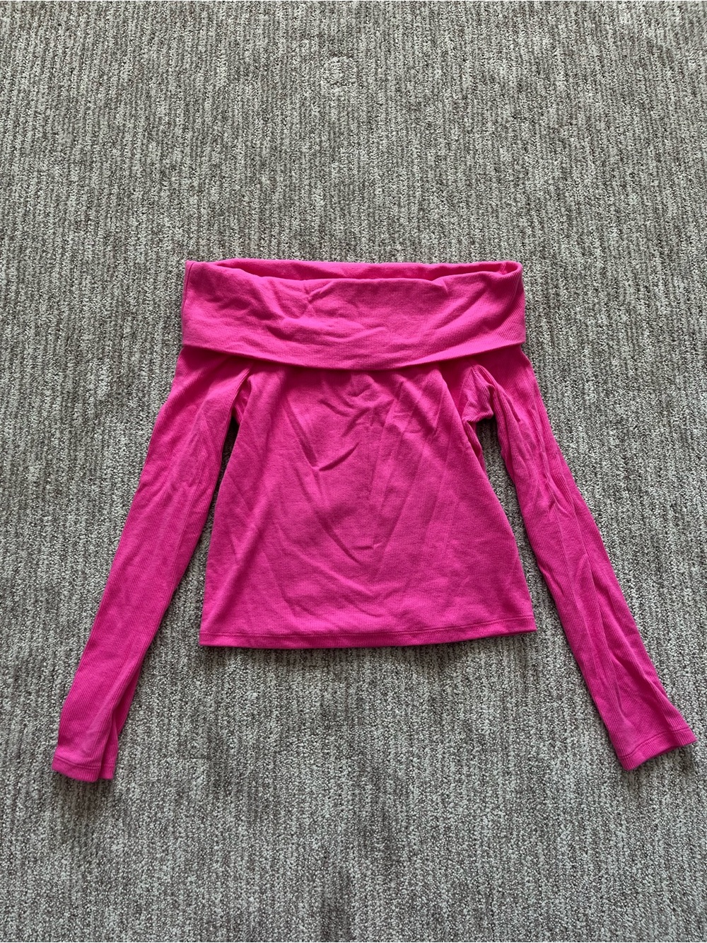 Pacsun off the shoulder ribbed pink sweater size 8